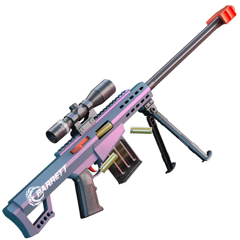 Barrett Soft-Bullet Gun Can Be Fired Toy Gun Boy Sniper Rifle Model Manually Loaded Under Loading Rifle Christmas 2025