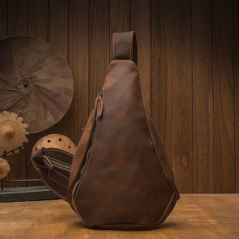 Sac de poitrine en cuir fait main original pour hommes en Europe et en Amérique
