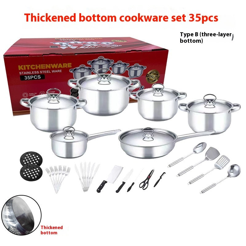 Stainless Steel Pot Set With Double Bottom