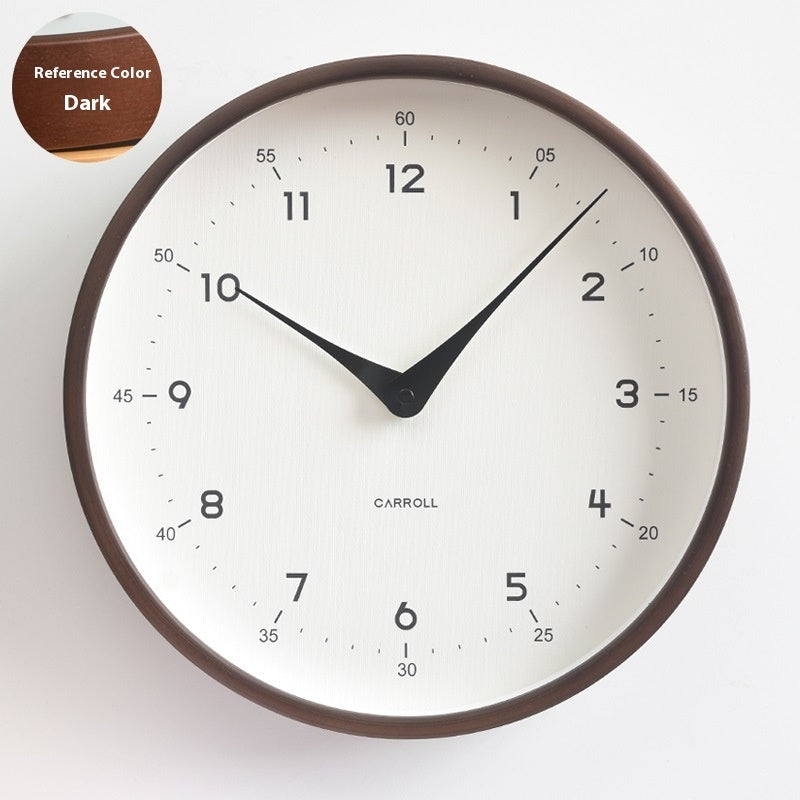Solid Wood Light Luxury Wall-mounted Clock