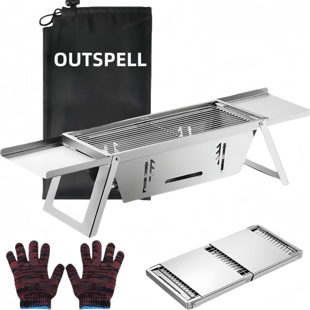 Petit barbecue portable au charbon de bois pliable