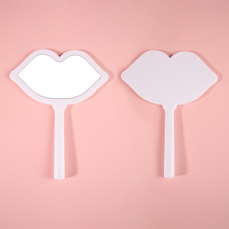 Lip Hand-held Makeup HD Portable Makeup DIY Mini Mirror