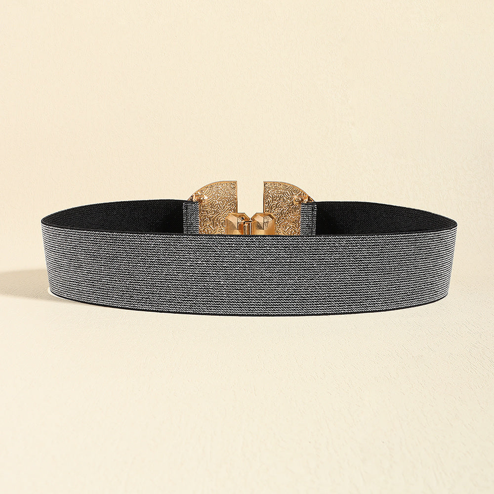 Ceinture Élastique Femme Tendance Brillante avec Perles, Ceinture Décorative pour Jupe, Housse de Taille Simple et Haut de Gamme