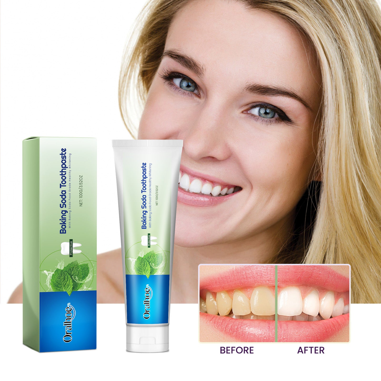 Baking Soda Toothpaste Cleaning Stain Dazzling White
