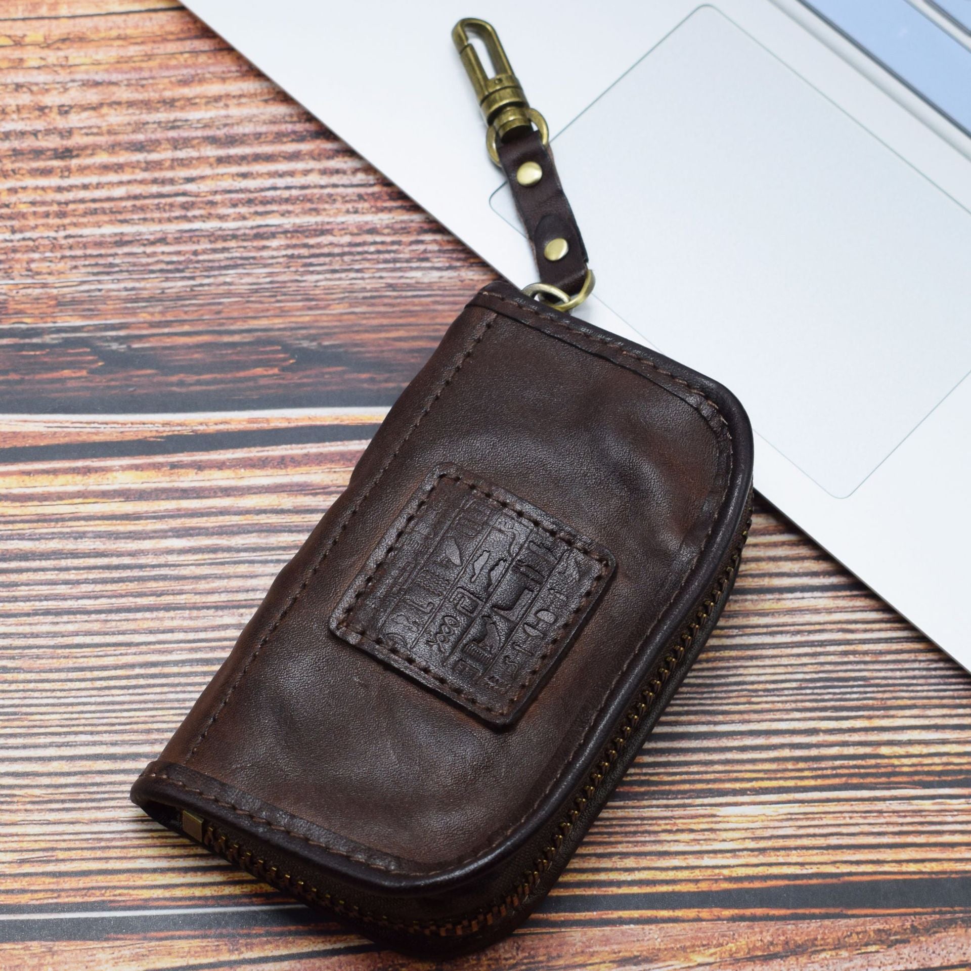 Vegetable Tanned Leather Multifunctional Large Capacity Car Key Case