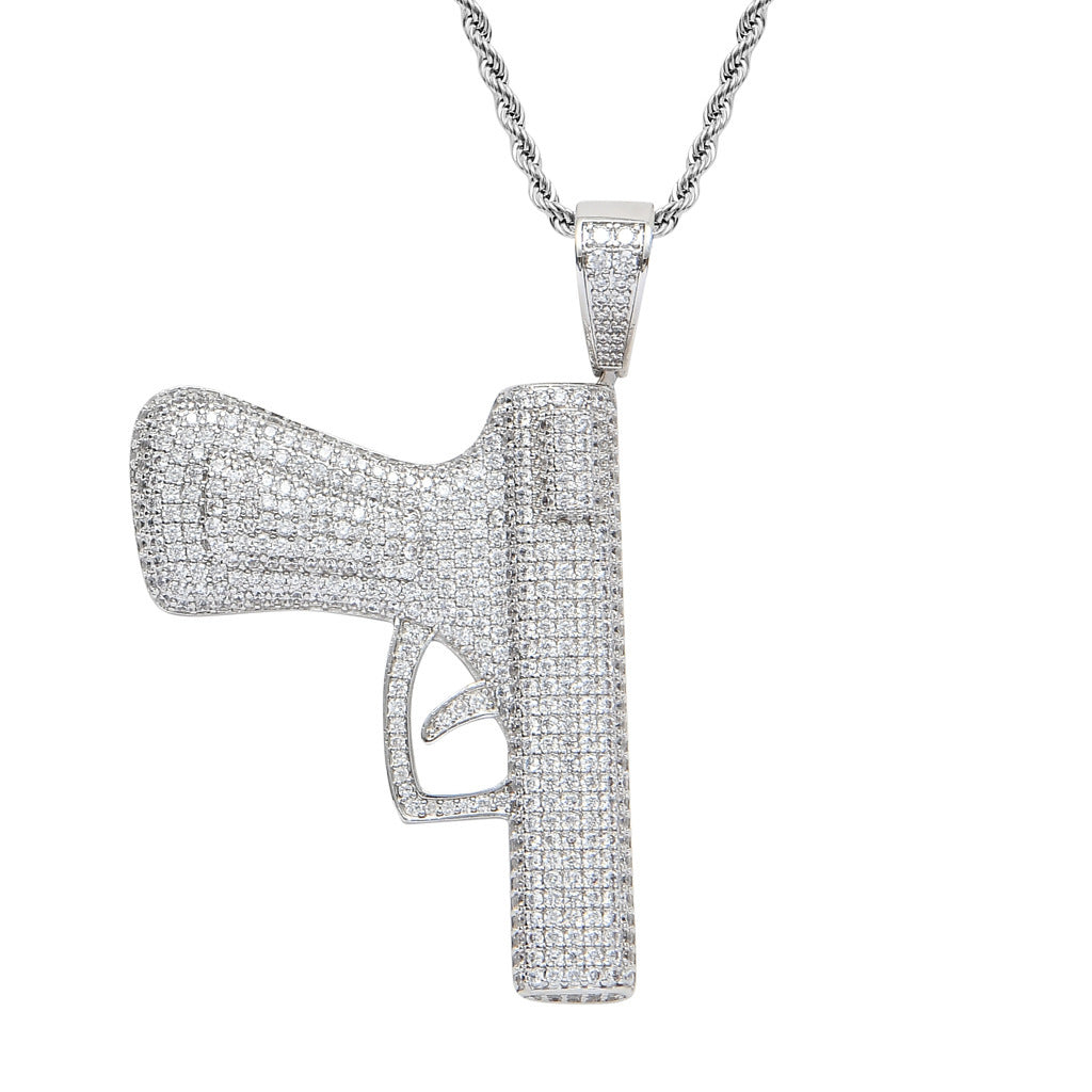 Hip Hop Hipster Full Zircon Three-dimensional Necklace