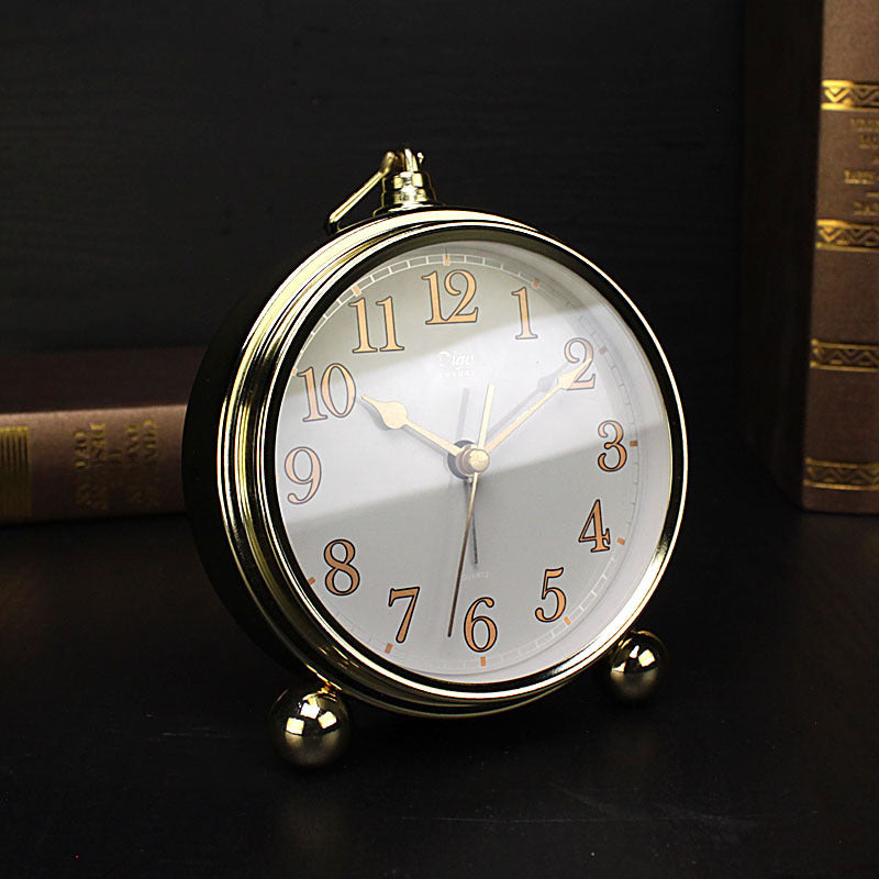 Luxury Gold-plated Silent Metal Alarm Clock