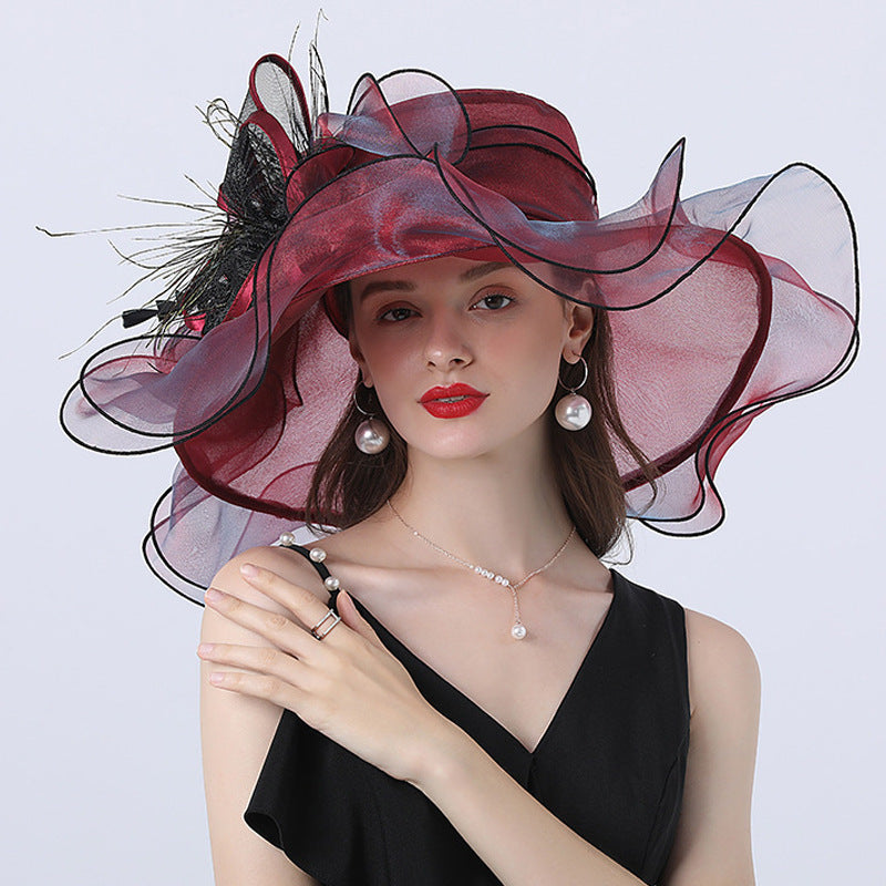 Women's Personality Big Eaves Street Shooting Flower Sun Hat