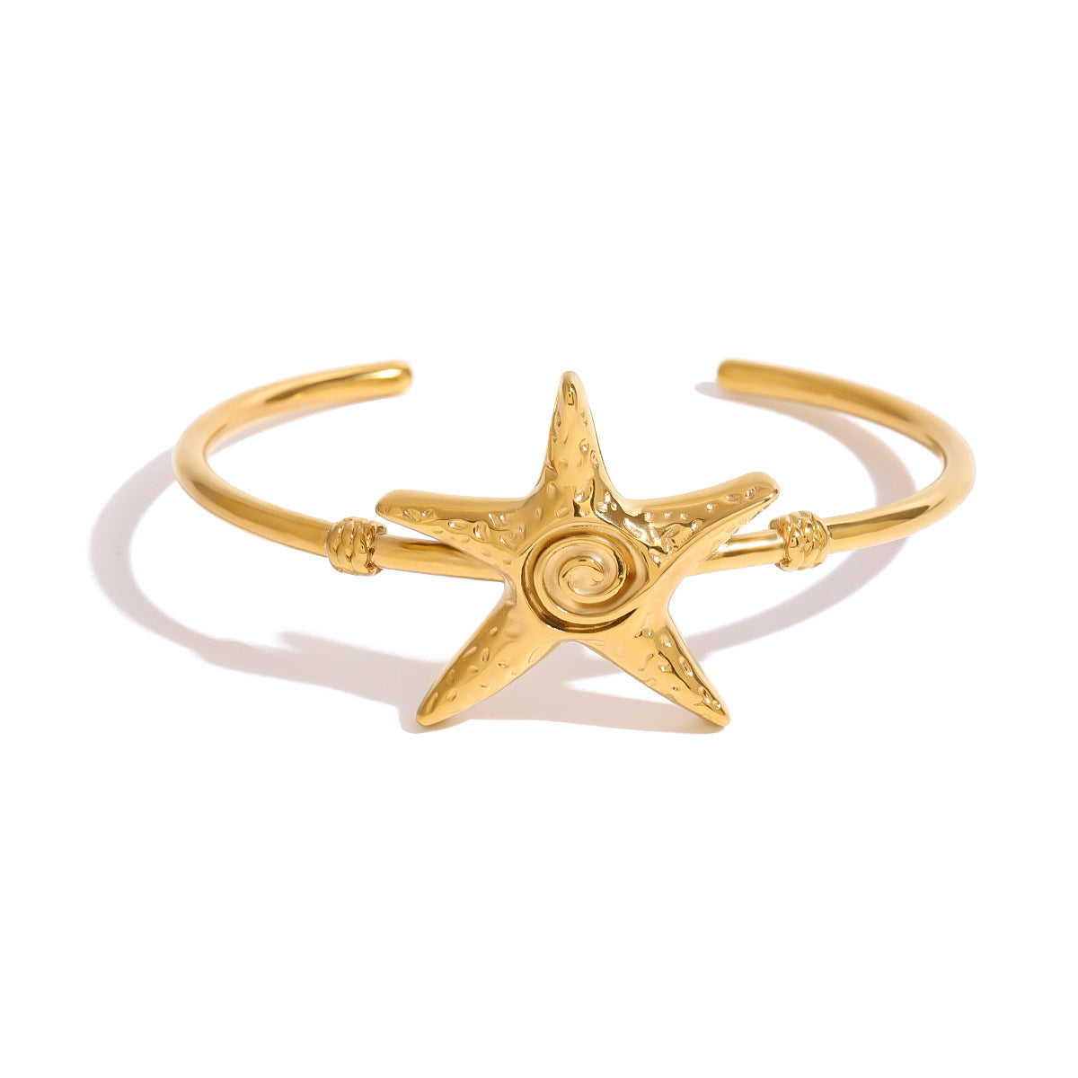 Fashion Stainless Steel Starfish Open-ended Bracelet