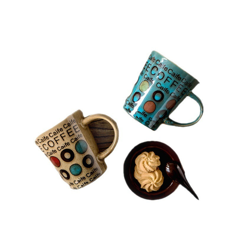Trendy Ceramic Coffee Cup With Lid Spoon