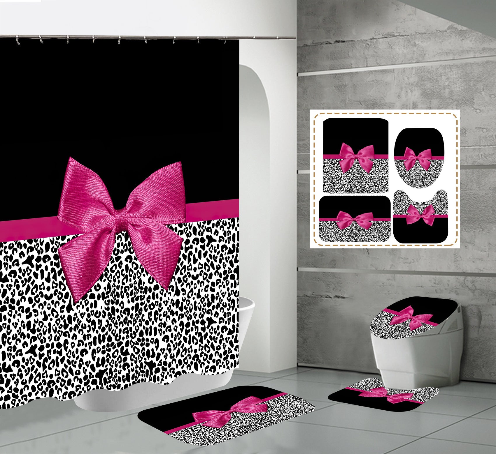 Digital Printing Bathroom Mildewproof And Waterproof Hanging Cloth