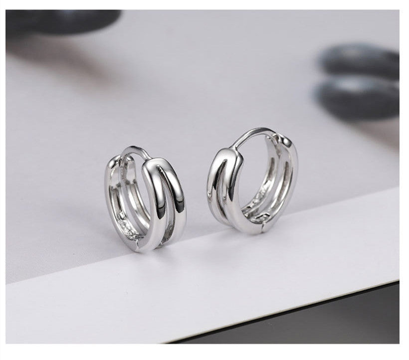 925 Silver Male Niche Design New Hip Hop Personality Ins Earrings