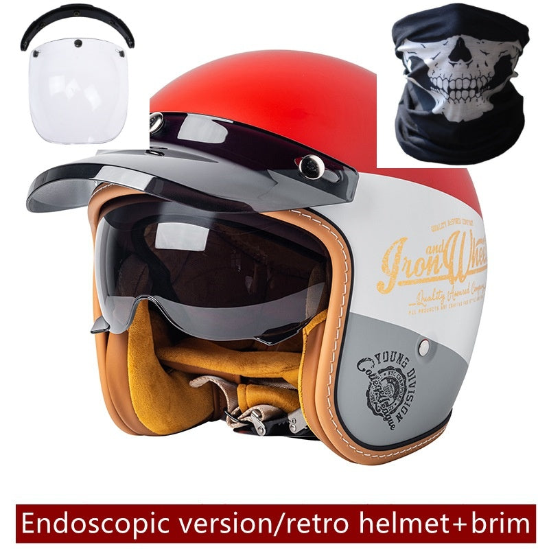 Motorcycle Helmet Motorcycle Helmet Men's And Women's Electric Car Built-in Goggles