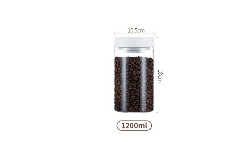Vacuum Pumping Coffee Nut Glass Storage Jar