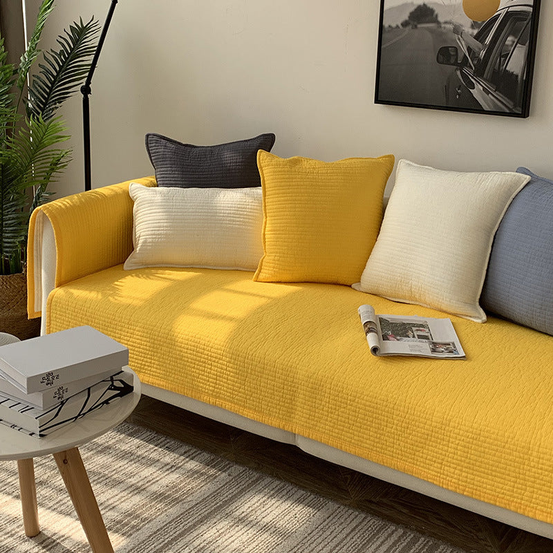 Sofa Cushion Cover Cotton Fabric Non-slip Cushion