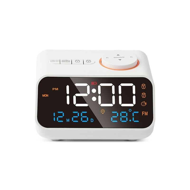 Cross-border Hot Sale LED Voice Control Clock FM Radio Alarm Clock Intelligent Temperature And Humidity Display