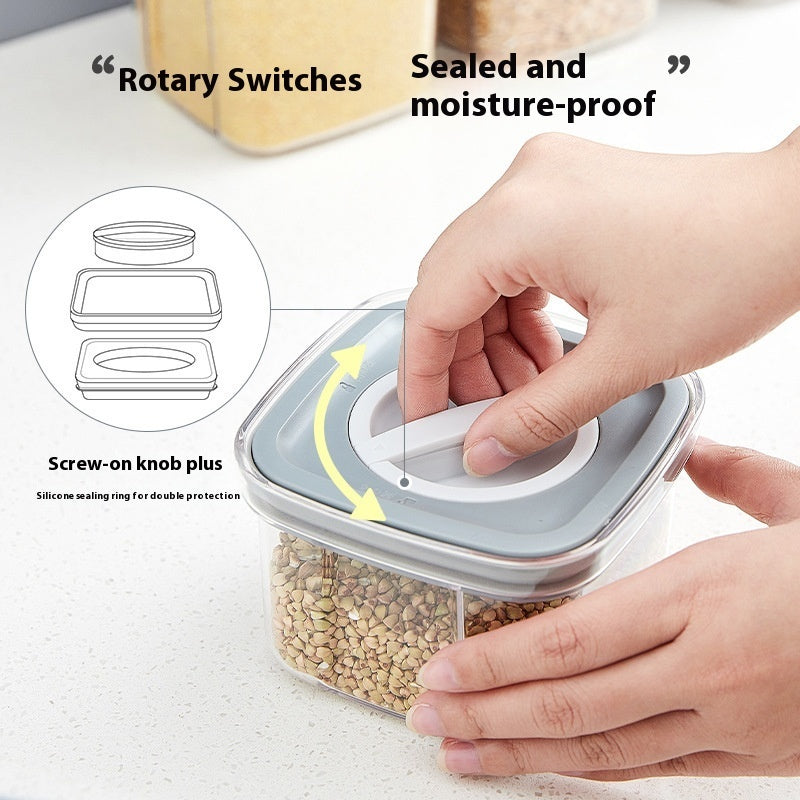 New Kitchen Spiral Storage Tank Cereals Vacuum Sealed Crisper Transparent Storage Tank Storage Sealed Jar