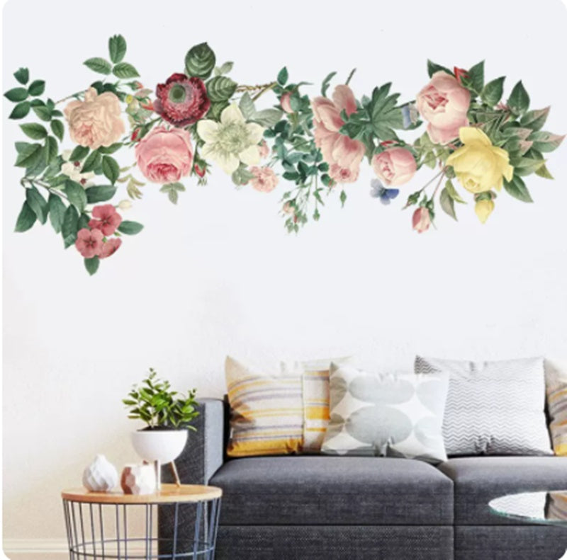 Chinese Room Decoration Flower Decal Wallpaper Self-adhesive