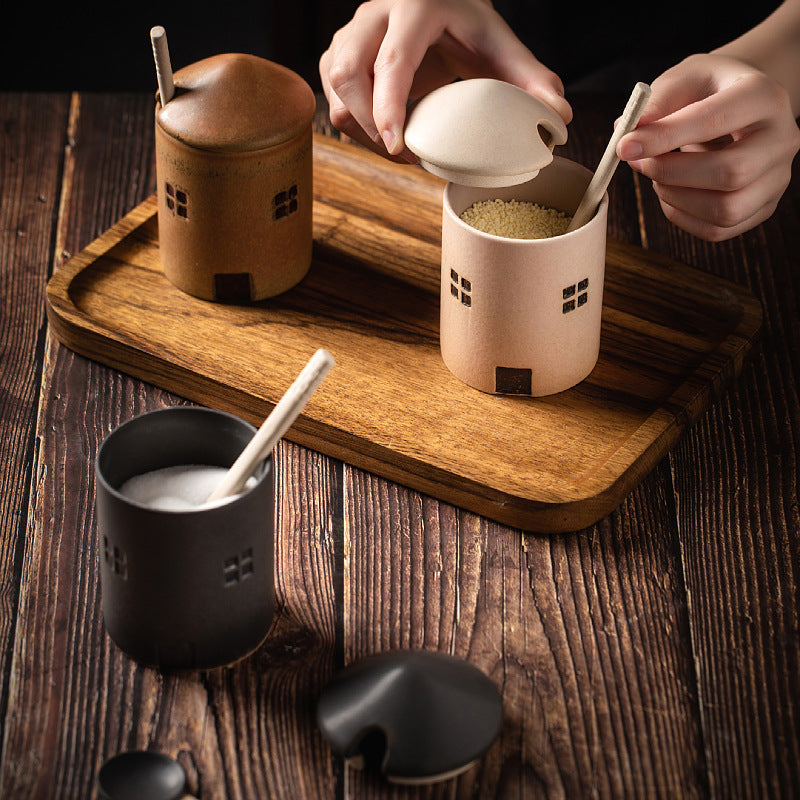 Silent Style Hand-made Ceramic Kitchen Seasoning Jar