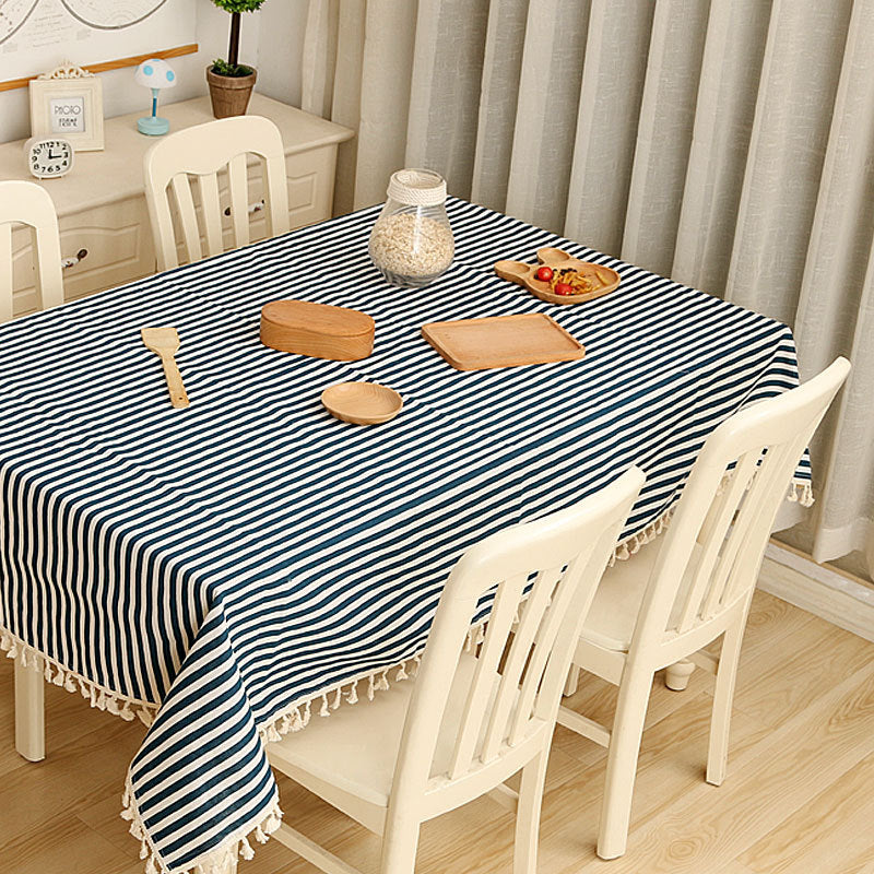 Cotton And Linen Round Table Rectangular Garden Tablecloth
