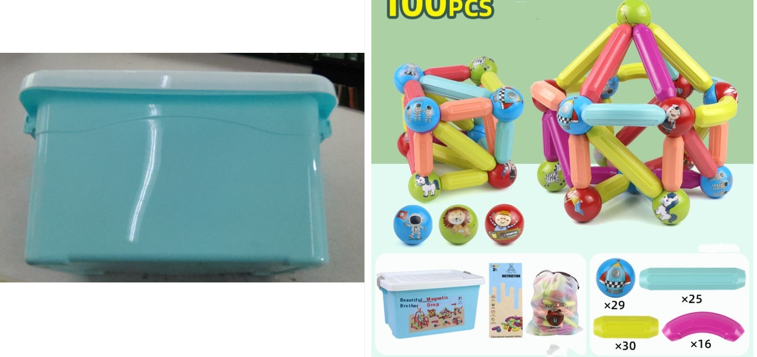 Big Size DIY Magnetic Construction Set Early Learning Constructor Variety Magnetic Rod Building Blocks For Children Toys Gift