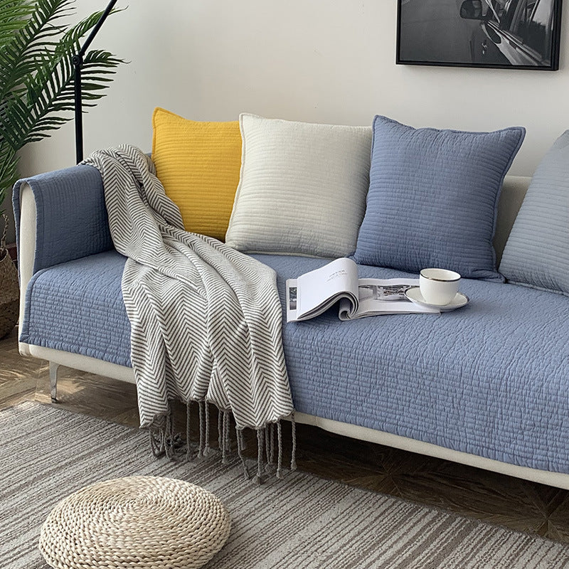Sofa Cushion Cover Cotton Fabric Non-slip Cushion