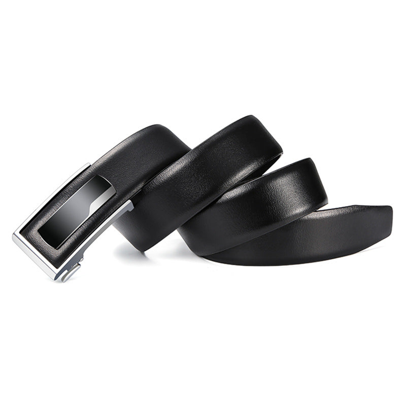 Top Layer Men's Genuine Leather Casual Automatic Buckle Belt