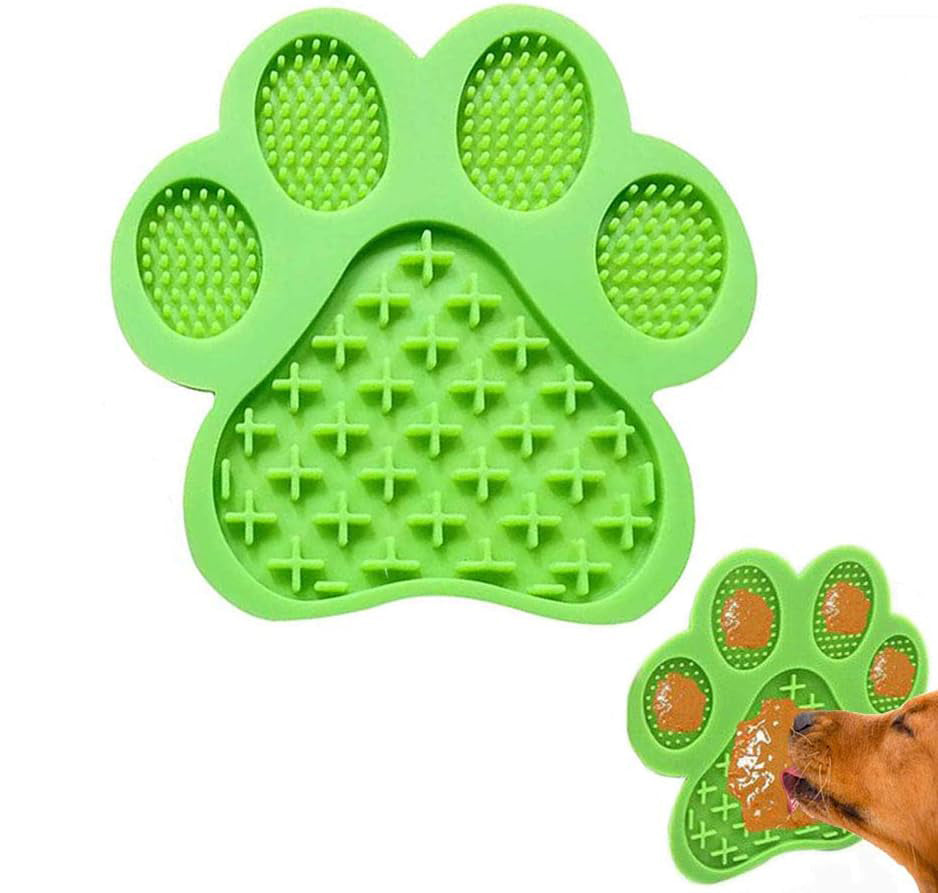 Tapis à lécher pour chien pour l'anxiété, distributeur lent de beurre de cacahuète, gamelles pour chien, tapis à lécher pour chien avec forte aspiration murale pour le bain, le toilettage et le dressage des animaux de compagnie