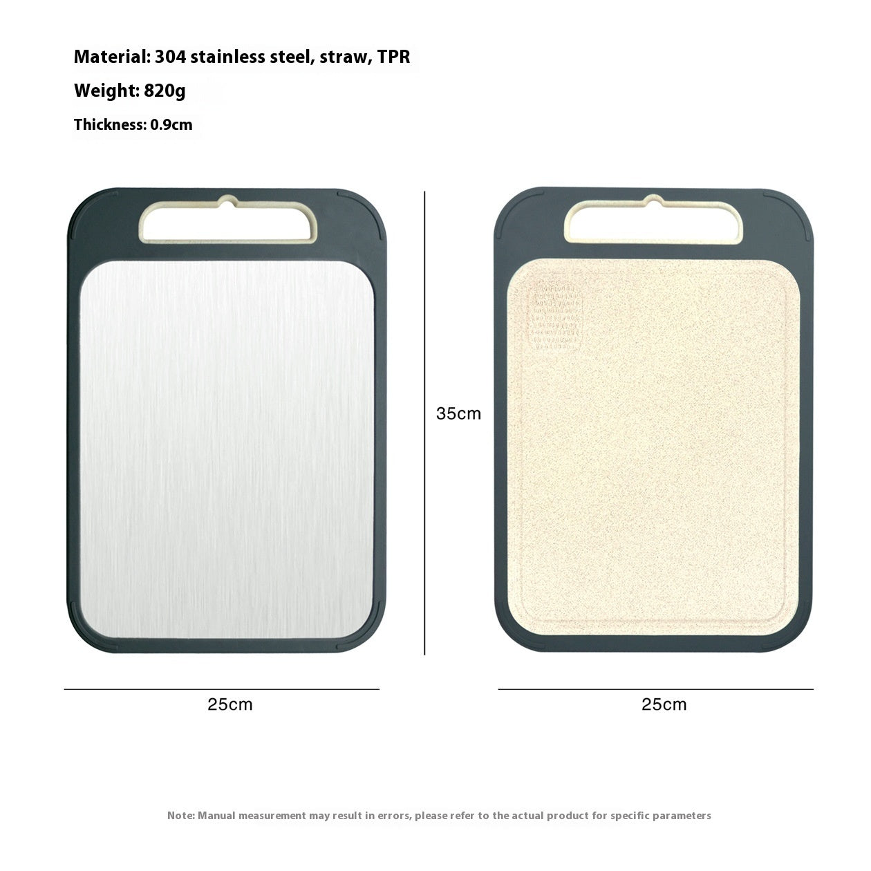 304 Stainless Steel Cutting Board Double-sided Available