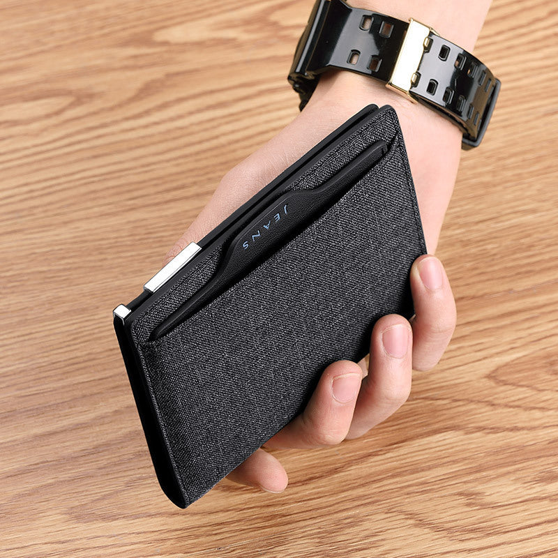 Men's Fashion Multifunctional Short Canvas Card Holder