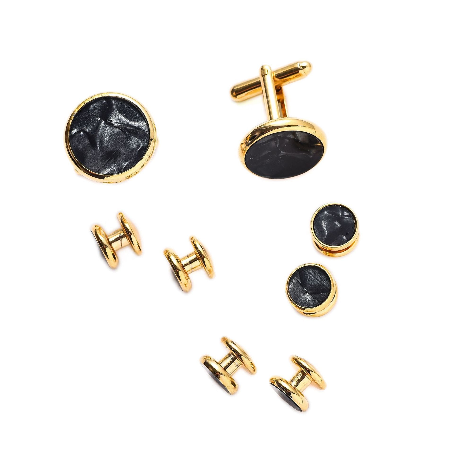 Boutons de manchette homme chemise française ronde goutte coque boutons de manchette combo 8 pièces