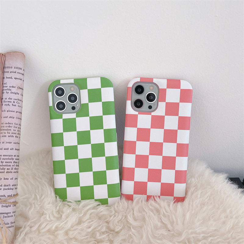Checkerboard Air Cushion Leather Phone Case