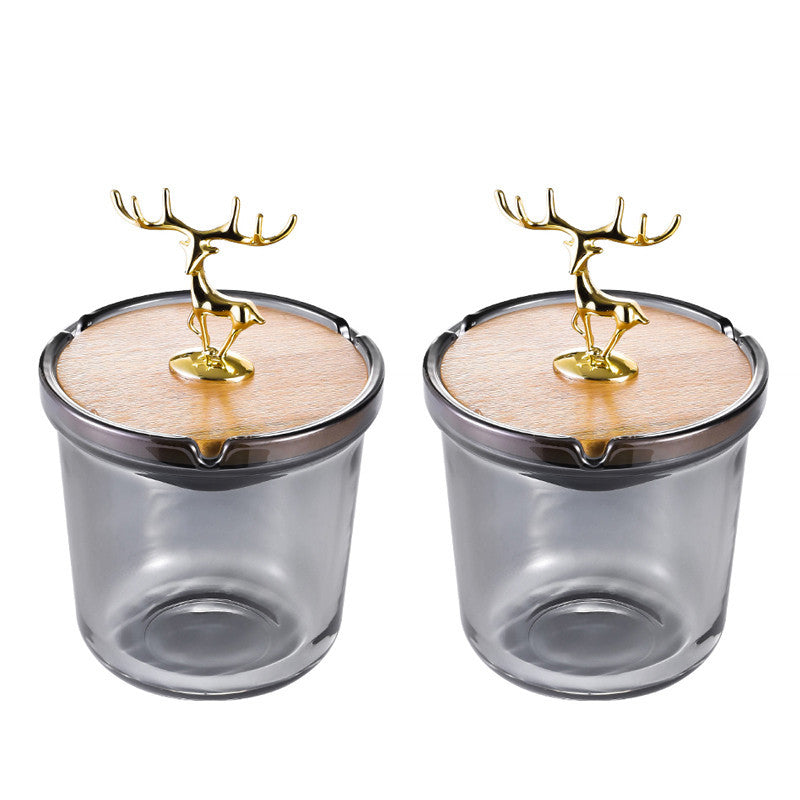 Creative Deer Head Ashtray With Cover