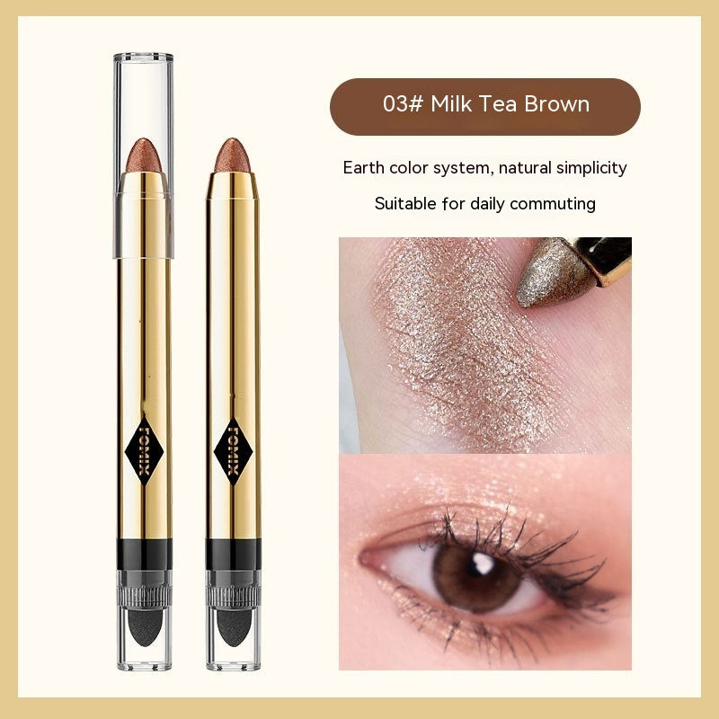 Magic Color Shining Highlight Eyeliner Pen Pearlescent Thin And Glittering Repair And Brightening Double-headed Smudger One-touch Molding