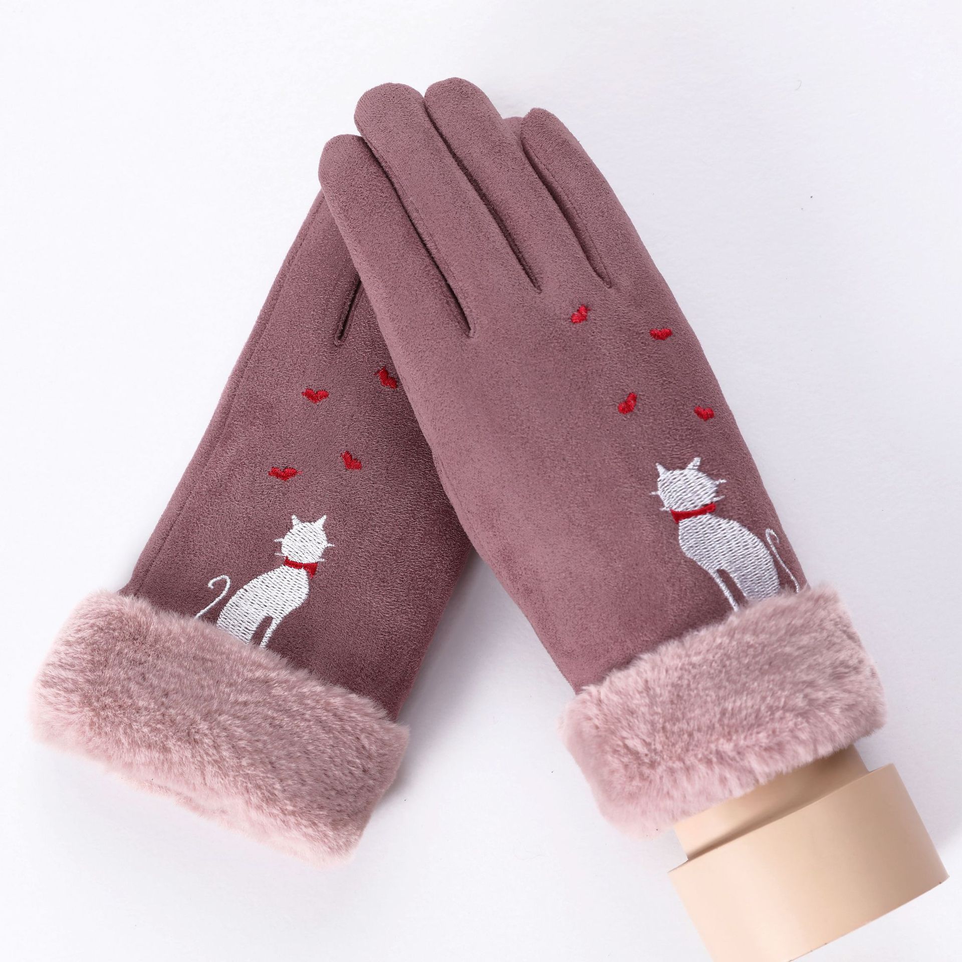 Suede gloves for ladies