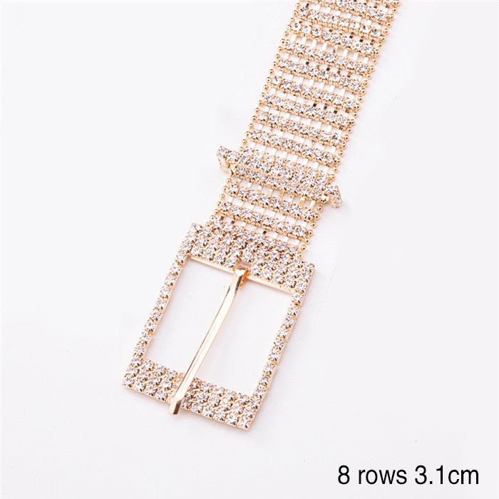 Ceinture pour femme en alliage brillant avec strass