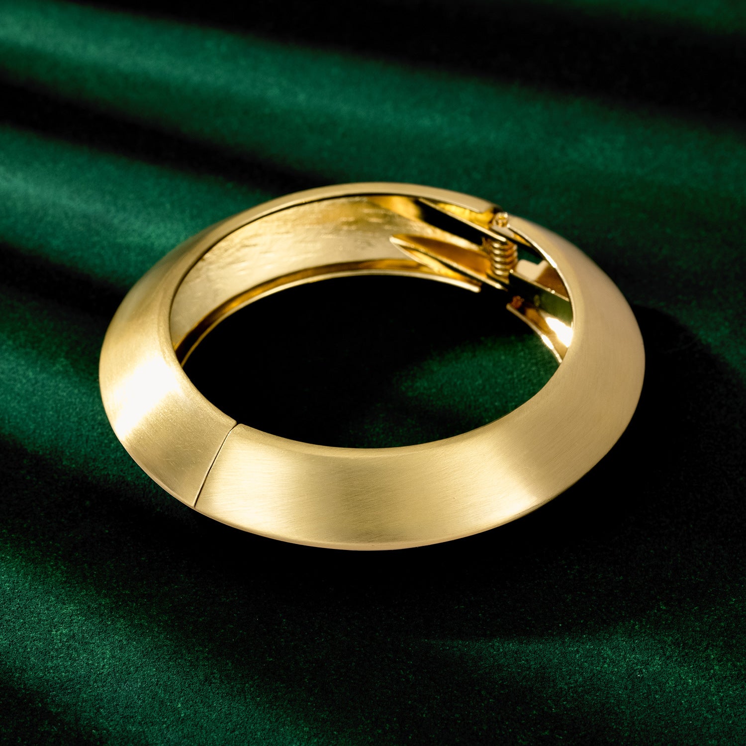 Retro Brushed Golden Simple Bracelet For Women