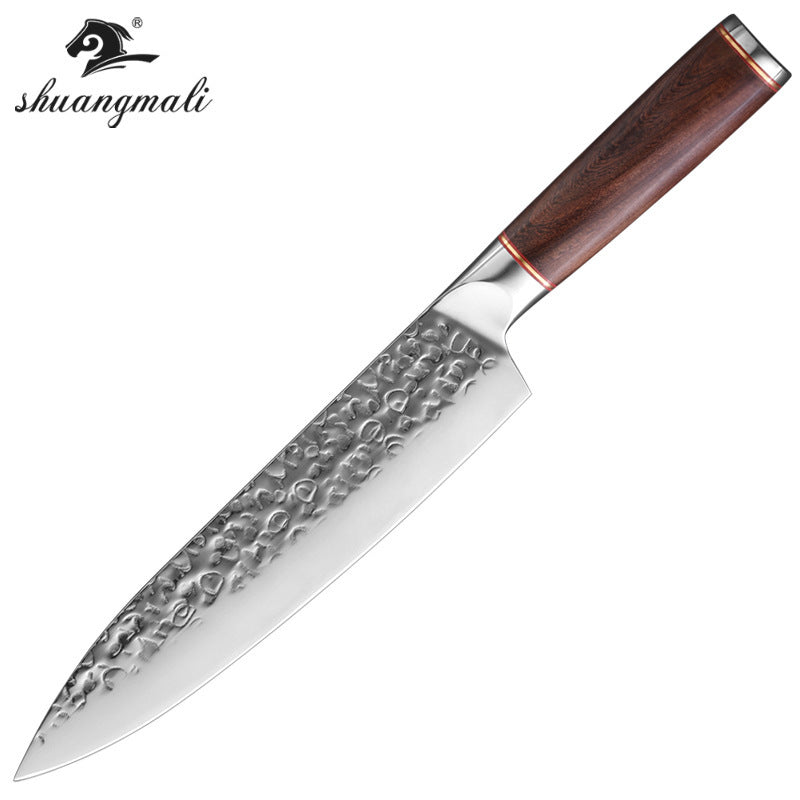 Hammer imitation Damascus Stainless steel 7Cr17 color wooden handle 8 inch chef knife Chef knife kitchen knife