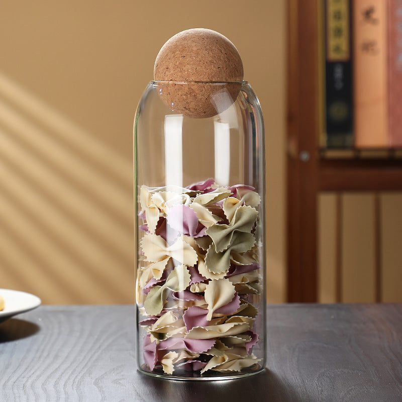 Bocal de rangement Ball, bouchon en bois, pots à thé parfumé scellés, boîte à bonbons, boîte de rangement pour grains de café