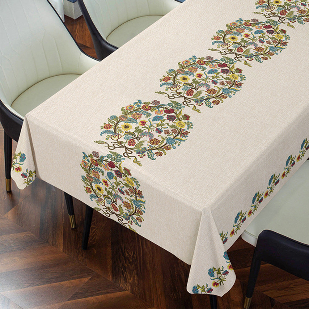 Non-slip Pvc Waterproof And Oil-proof Rectangular Coffee Table Tablecloth