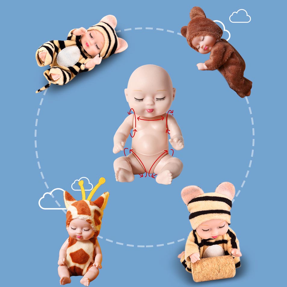 Mini Baby Doll Simulation Sleep Closed Eyes Toy Ornaments