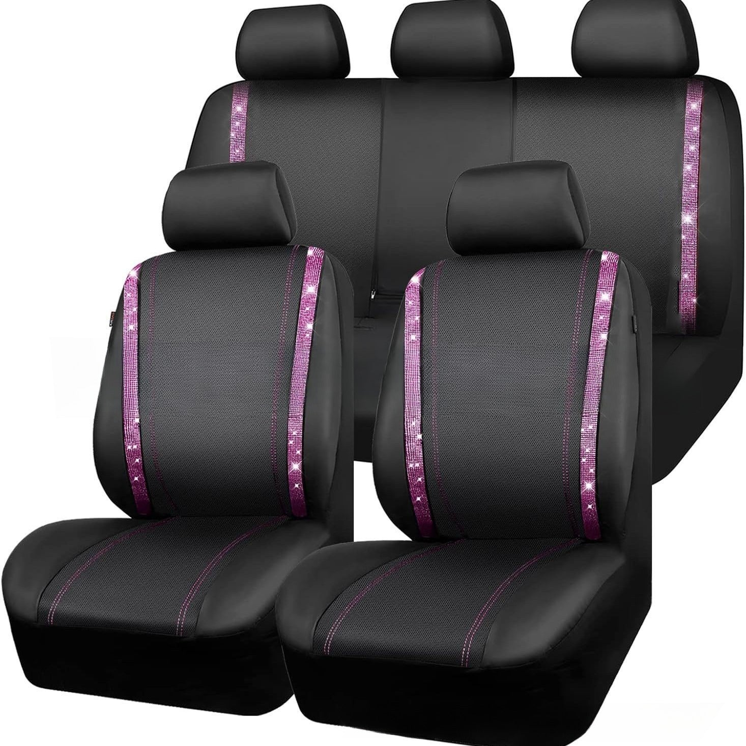Car Diamond Stereo Rhinestone Non-slip Universal PVC Waterproof Seat Cover