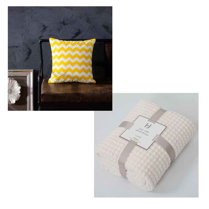Cotton embroidered pillow with core sofa cushion chair backrest