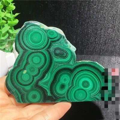 Natural Malachite Green Grinding Slice Mineral Specimen Ornamental Stone