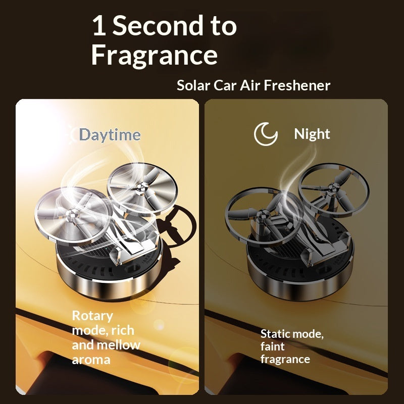 Car Air Freshener, Solar-powered Airplane Fragrance, Rotating Car-mounted