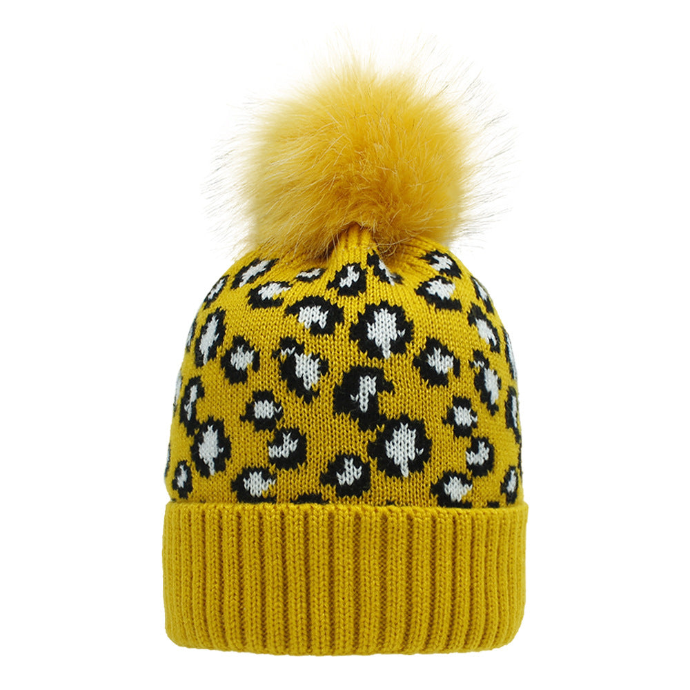 New Winter Knitted Hat Wholesale Korean Version Of Leopard Print Woolen Hat