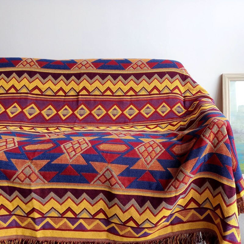 Three-layer travel blanket for sofa towel thick cotton blanket