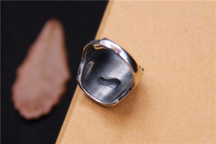 Ethnic Retro Style Sterling Silver Lucky Pixiu Ring