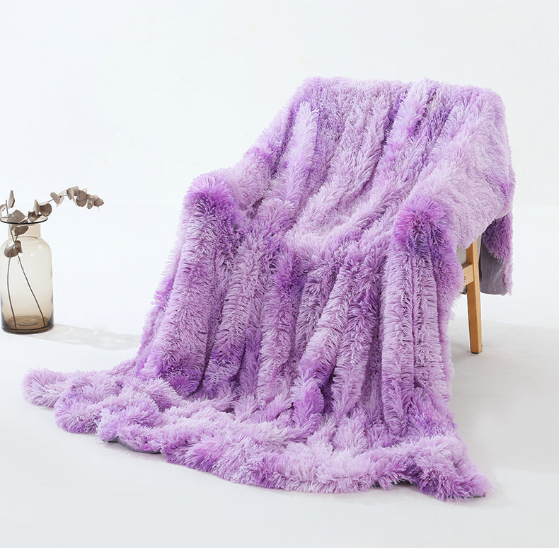Couverture douce et duveteuse en fausse fourrure pour canapé ou lit