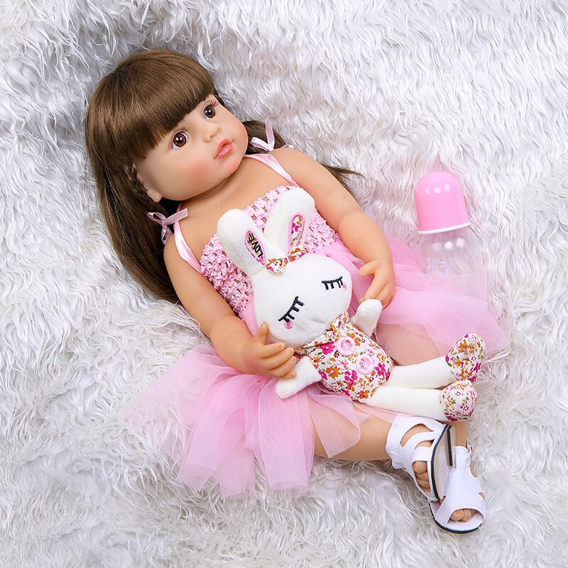 55CM full body soft silicone reborn toddler girl doll Xmas